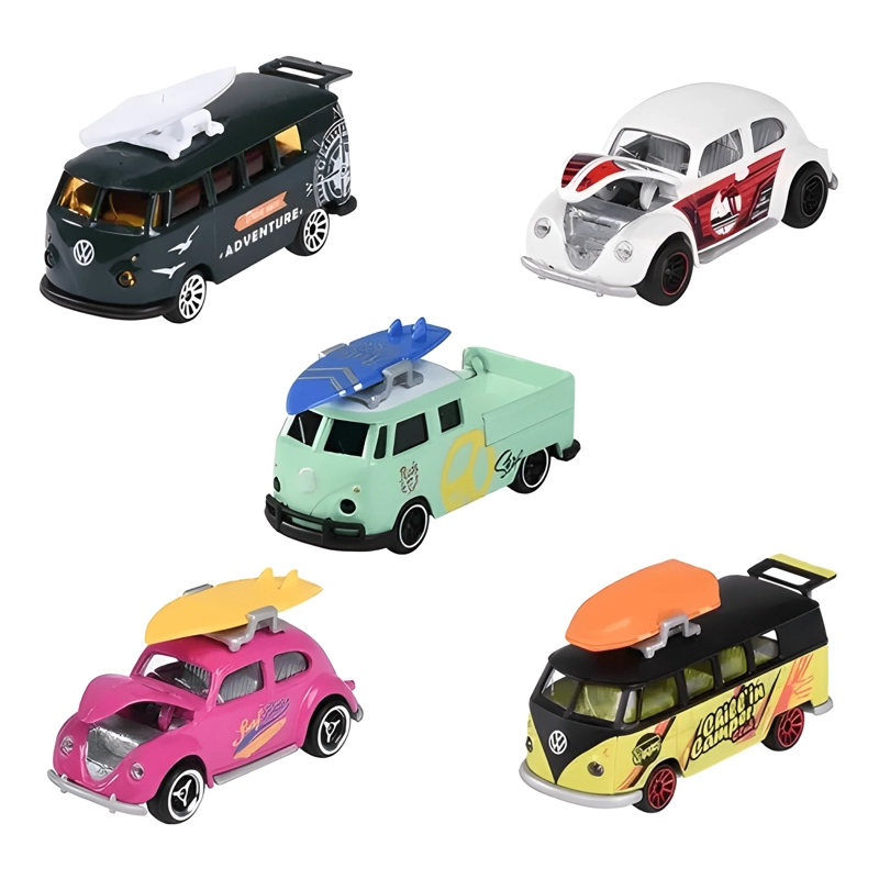 PACK 5 AUTOS VOLKSWAGEN FUSCA KOMBI ESCALA 1:64 - 3