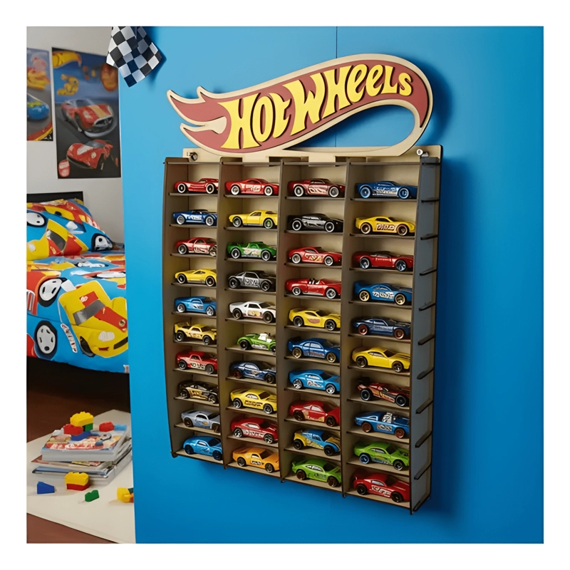 EXHIBIDOR PARA 40 AUTOS ESCALA 1:64 CON LOGO A COLOR - 2