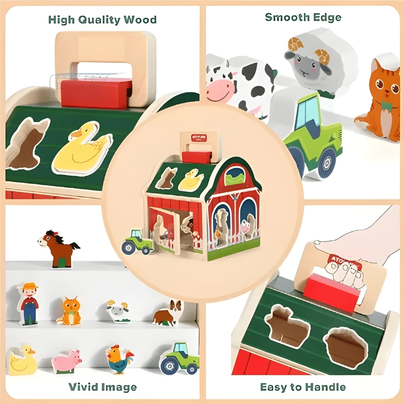 JUGUETE GRANJA ANIMALES DE MADERA DIDACTICO NIÑOS #10 - 2