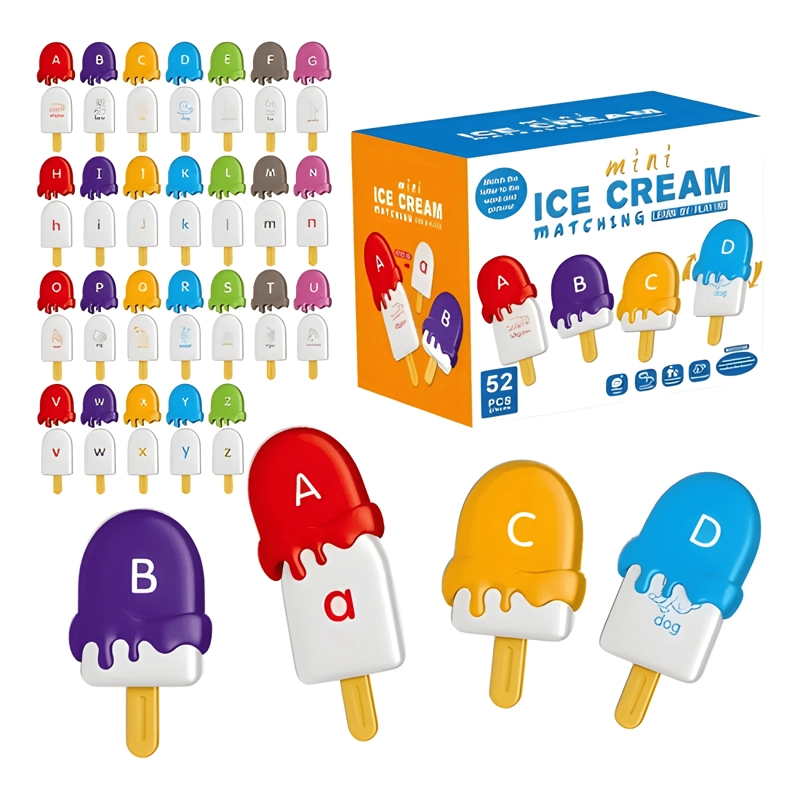 JUEGO ALFABE TICO MONTESSORI DE EMPAREJAMIENTO DISEÑO HELADO - 1