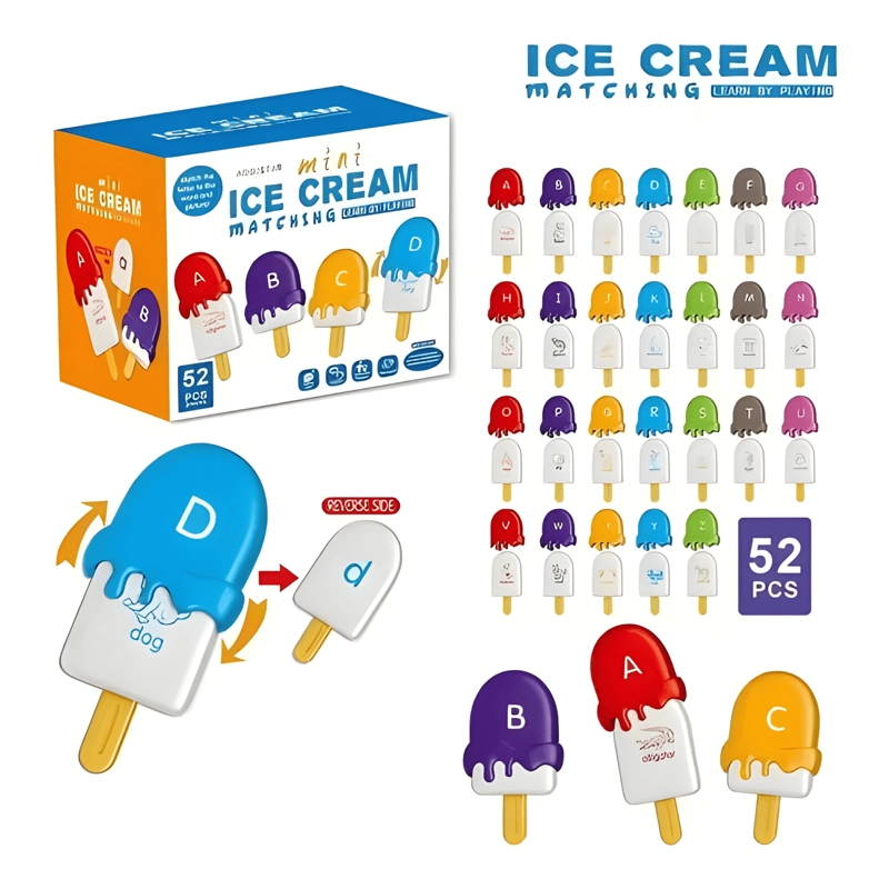 JUEGO ALFABE TICO MONTESSORI DE EMPAREJAMIENTO DISEÑO HELADO - 2