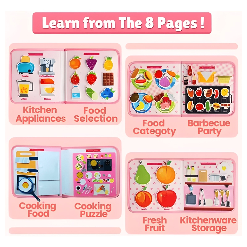 LIBRO SENSORIAL COCINA ALIMENTO INTERACTIVO MONTESSORI - 3