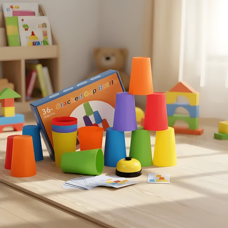 JUEGO DIDACTICO VASOS COLORIDOS DE PATRONES - 1