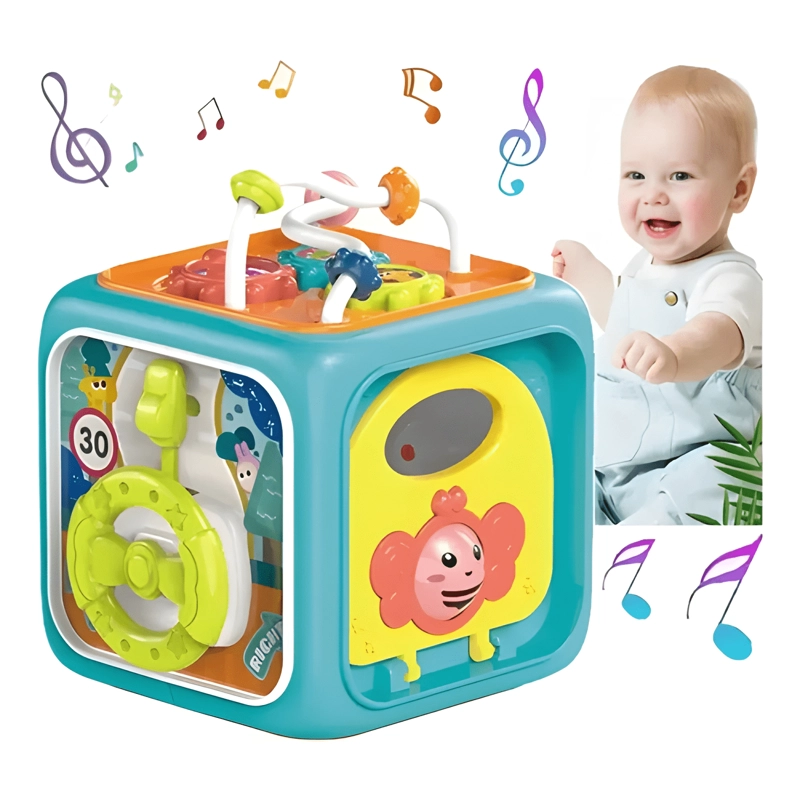 JUGUETE MONTESSORI EDUCATIVO 6 EN 1 CUBO DIDACTICO PARA BEBE - 2
