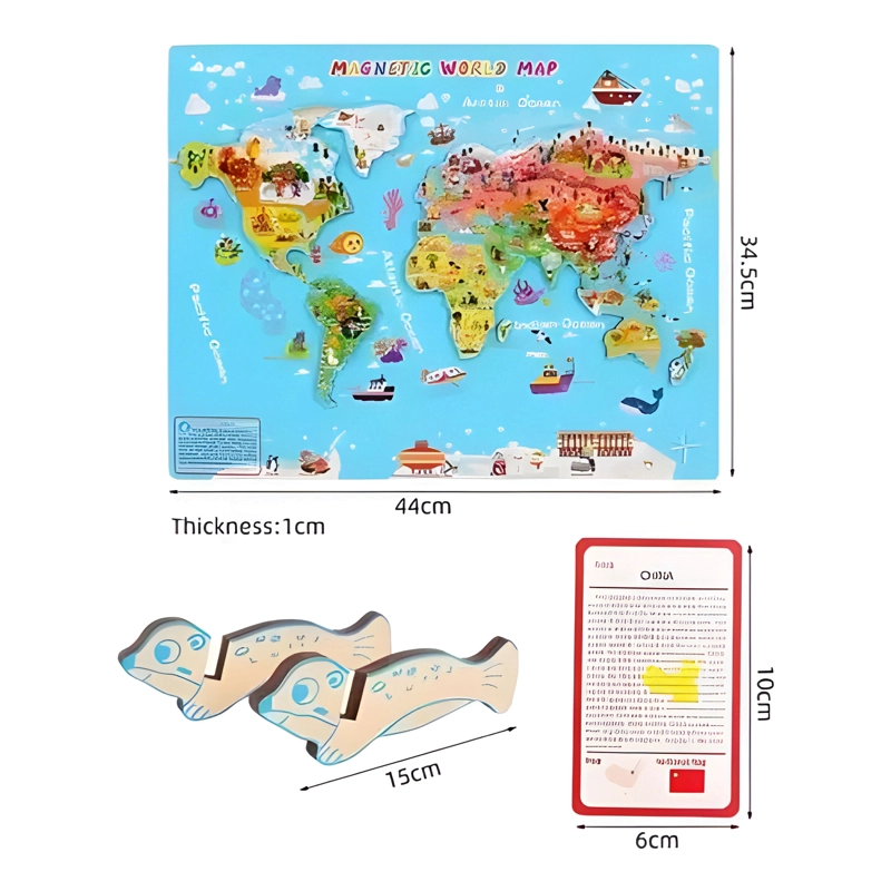 MAPA MUNDIAL INGLES JUEGO JUGUETE DIDACTICO MAGNE TICO #1 - 4
