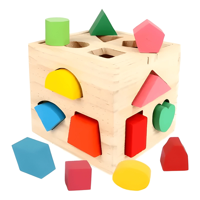 CUBO DE ENCAJES FIGURAS GEOME TRICAS JUGUETE DIDACTICO - 1