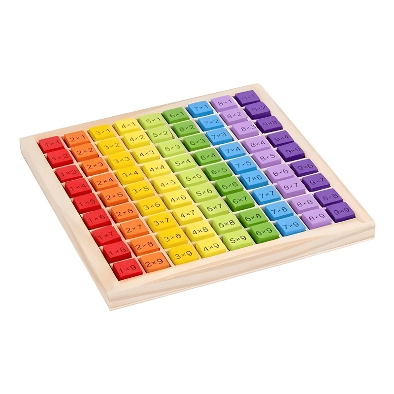 JUEGO TABLERO EDUCATIVO APRENDER A MULTIPLICAR DE MADERA - 1