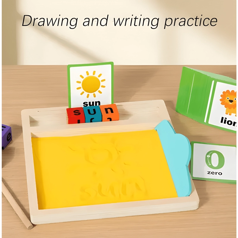 JUEGO ARENA DIDACTICO MONTESSORI LETRAS, NUMEROS Y PALABRAS - 1