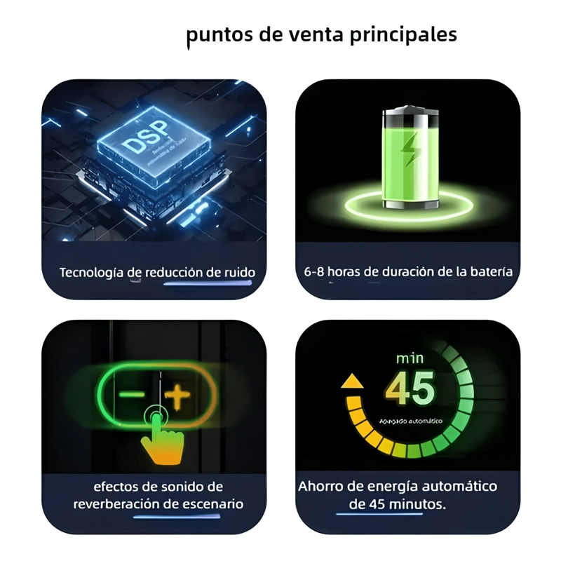 SISTEMA DE MICROFONO CON AURICULARES INALAMBRICOS PORTATILES - 3