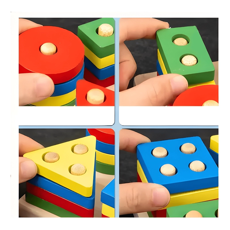 JUGUETES APRENDIZAJE DE MADERA DIDACTICO PARA NIÑOS BEBE S MU - 4