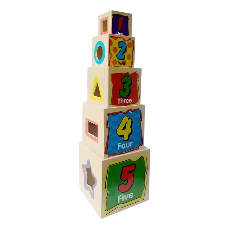 TORRE DE 5 CUBOS APILABLE JUGUETE EDUCATIVO INFANTIL - 1