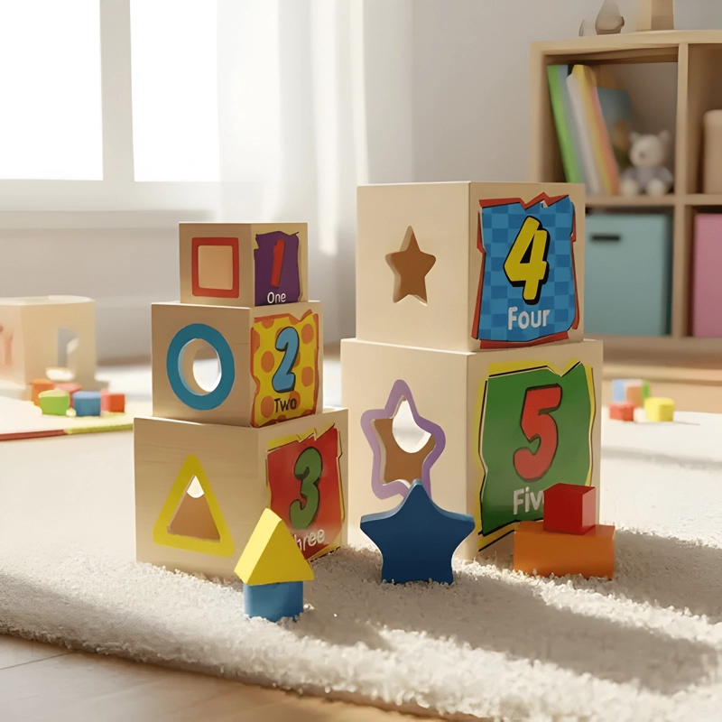TORRE DE 5 CUBOS APILABLE JUGUETE EDUCATIVO INFANTIL - 4