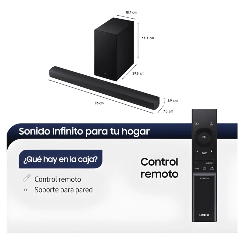 B-SERIES SOUNDBAR HW-B650F 3 1 SUBWOOFER HW-B650F/ZS NEGRO - 1