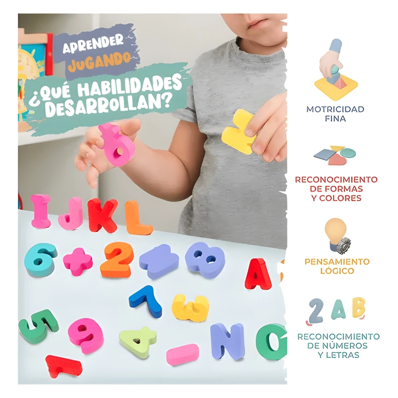 JUEGO MADERA 7 EN 1 PESCA NUMEROS ABACO - 2