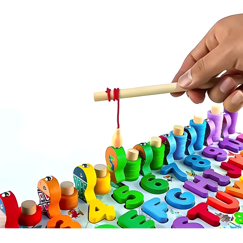JUEGO MADERA 7 EN 1 PESCA NUMEROS ABACO - 4