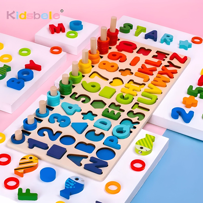 JUEGO DIDACTICO DE MADERA PARA NIÑOS MULTICOLOR - 1