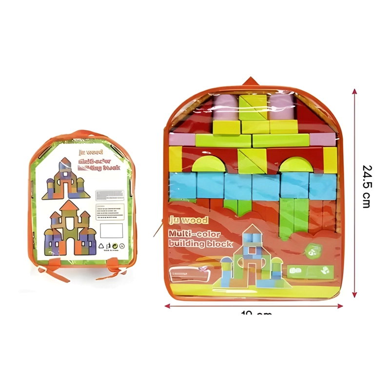 MOCHILA BLOQUES DE MADERA PARA NIÑOS JUEGO DIDACTICO - 4