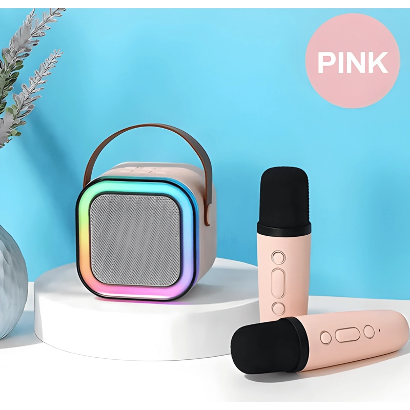 PARLANTE KARAOKE ALTAVOZ BLUETOOTH K12 MICROFONO CORAL CLARO - 4