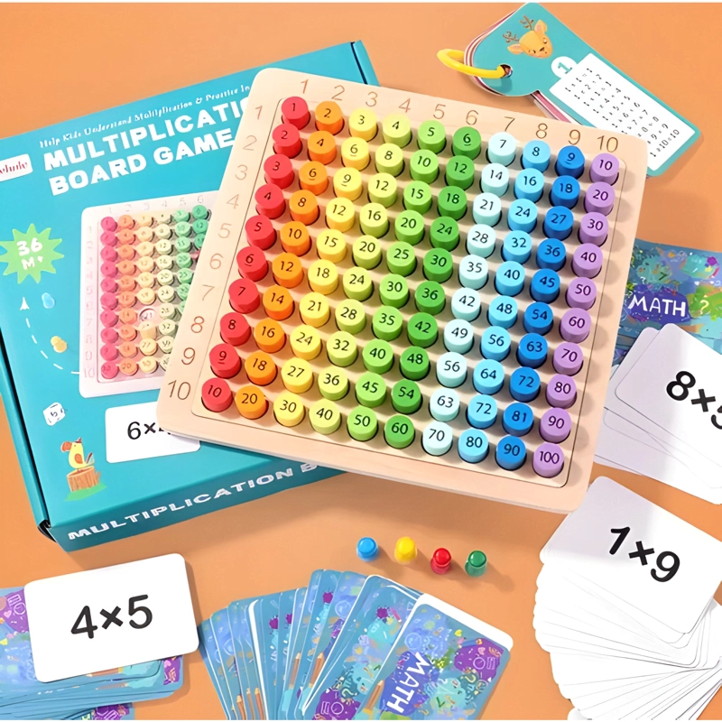 TABLERO DIDACTICO TABLA DE MULTIPLICAR JUEGO MONTESSORI #8 - 3