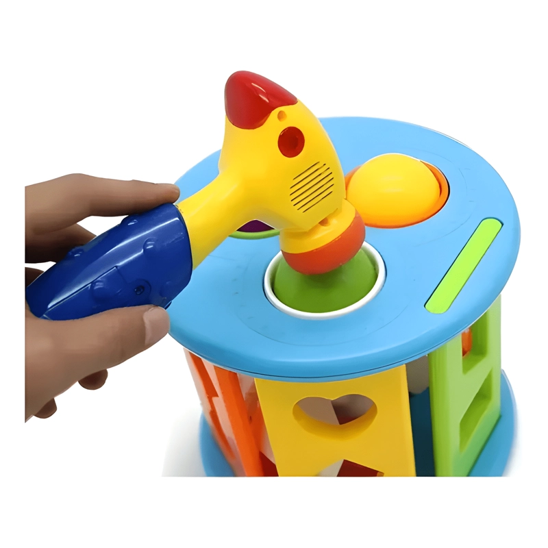 JUGUETE DIDACTICO TORRE DE ENCAJE Y MARTILLO JUEGO PARA BEBE - 2