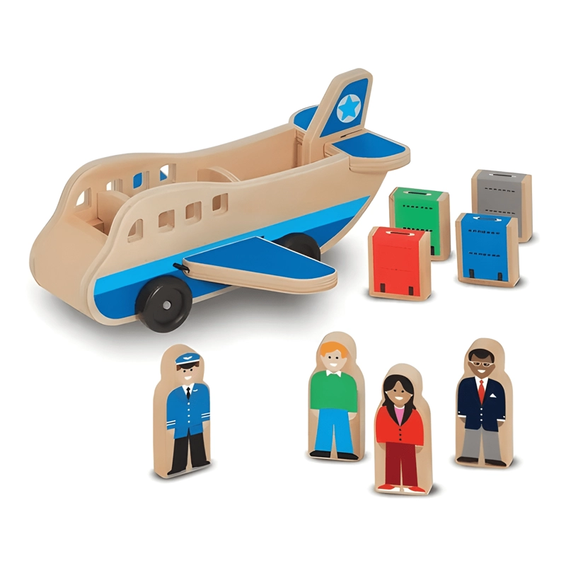 JUEGO DIDACTICO AVION MADERA PARA NIÑOS MONTESSORI REGALO - 1