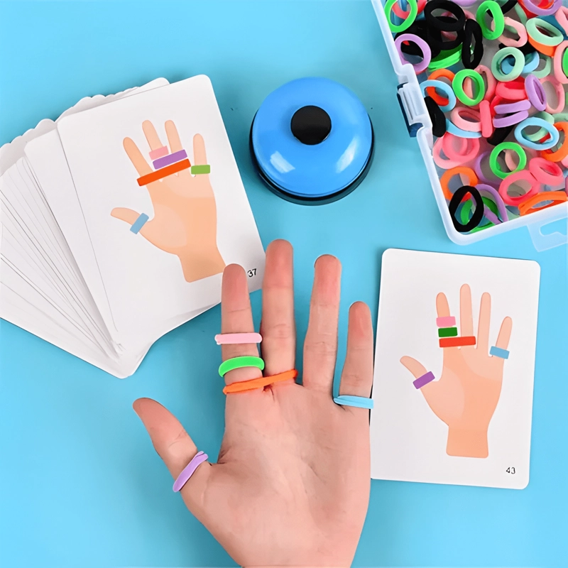 JUGUETE DIDACTICO JUEGO PATRONES DE ANILLOS CON ELASTICOS - 1