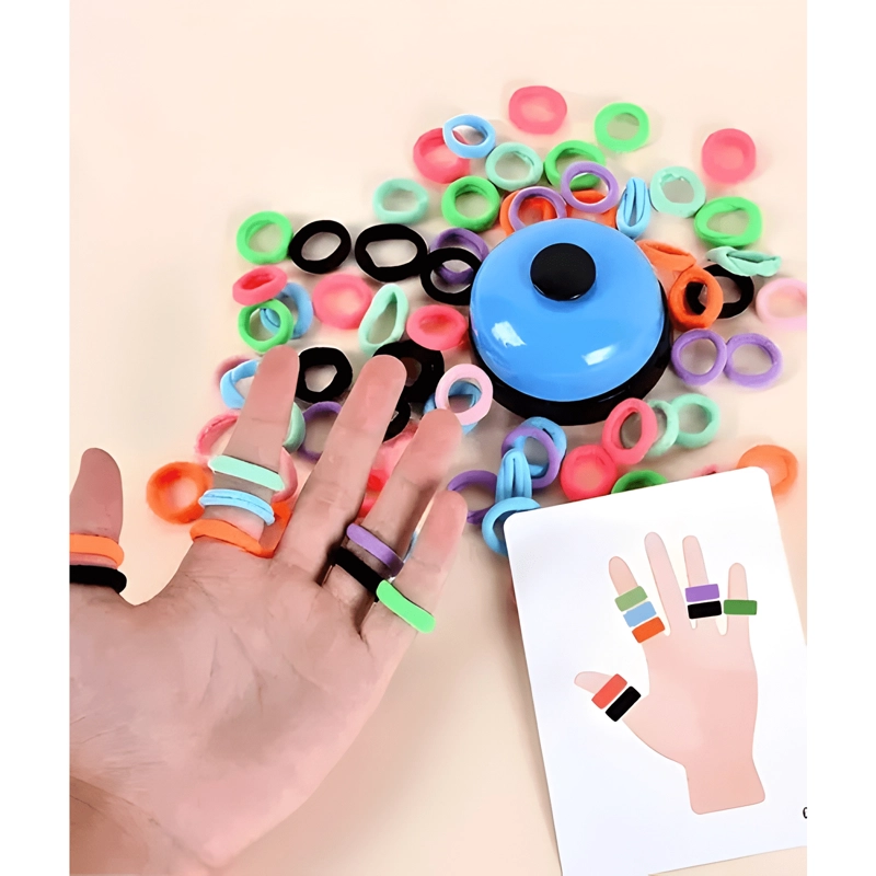 JUGUETE DIDACTICO JUEGO PATRONES DE ANILLOS CON ELASTICOS - 2