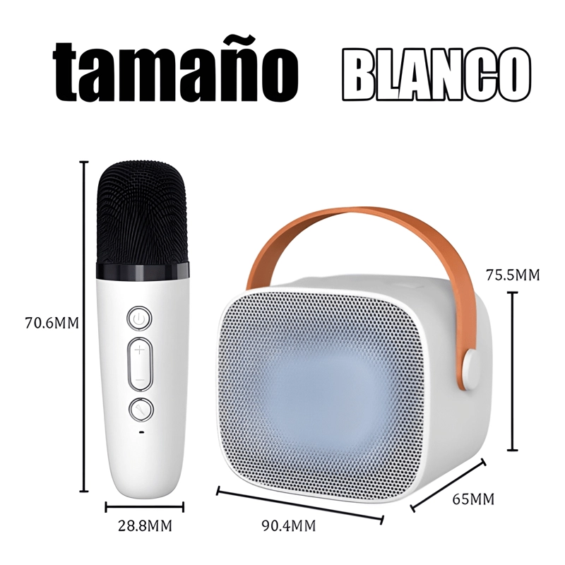 PARLANTE KARAOKE NIÑOS MICROFONO PORTATIL RECARGABLE CAQUI - 1