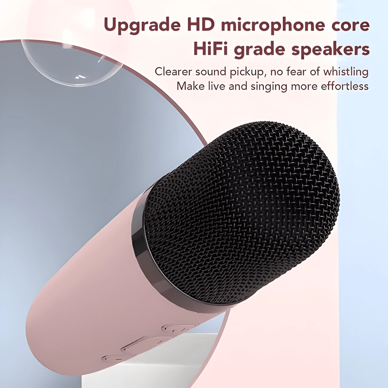 PARLANTE KARAOKE NIÑOS MICROFONO PORTATIL RECARGABLE CAQUI - 4