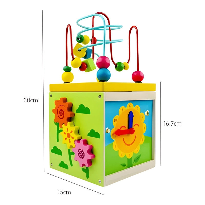 CUBO DIDACTICO INFANTIL ESTIMULANTE JUGUETE DE MADERA NIÑOS - 1