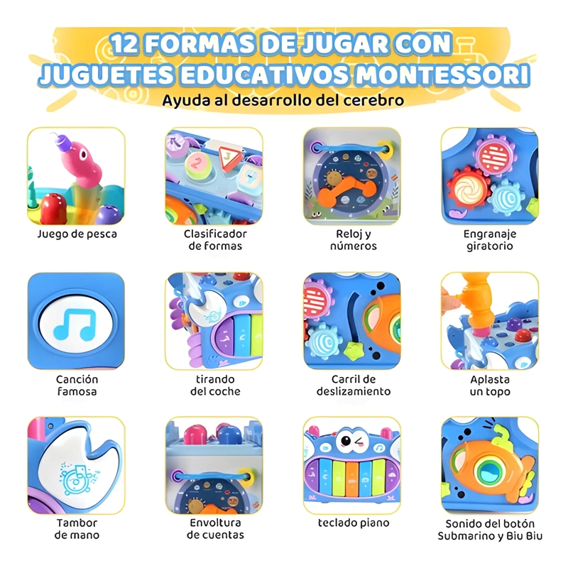 12EN 1 JUGUETE MONTESSORI DIDACTICO MULTIFUNCIONAL PARA BEBE - 2