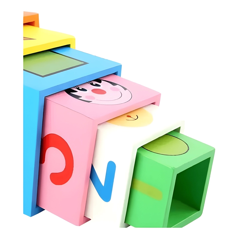 JUEGO TORRE DE CUBOS APILABLES EN MADERA ANIMALES NUMEROS #2 - 2