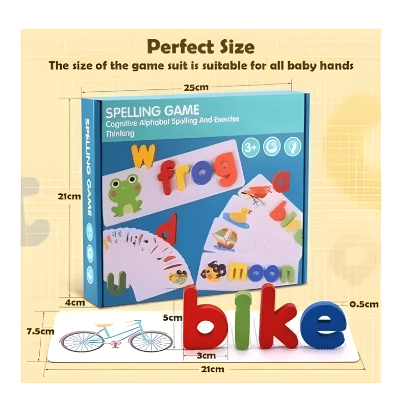 JUEGO ENCAJE TARJETAS ABECEDARIO INGLES SPELLING GAME - 2
