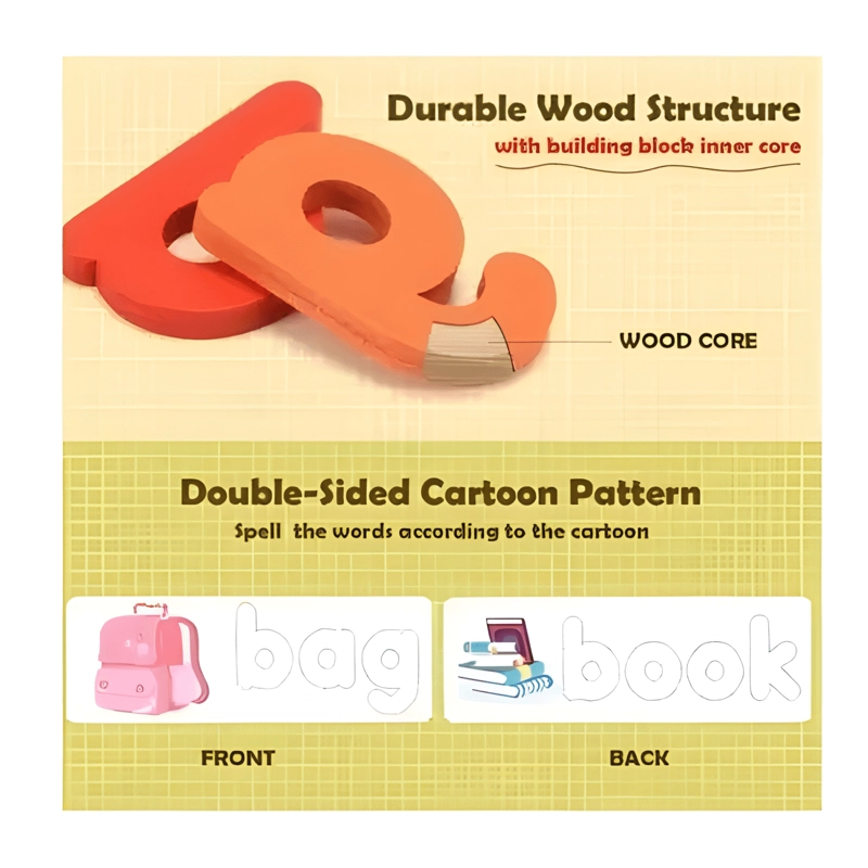 JUEGO ENCAJE TARJETAS ABECEDARIO INGLES SPELLING GAME - 3