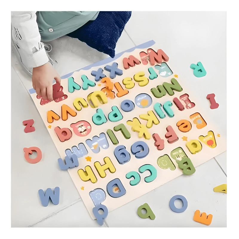 TABLERO DE ENCAJE LETRAS MAYUSCULAS Y MINUSCULAS EN MADERA - 2