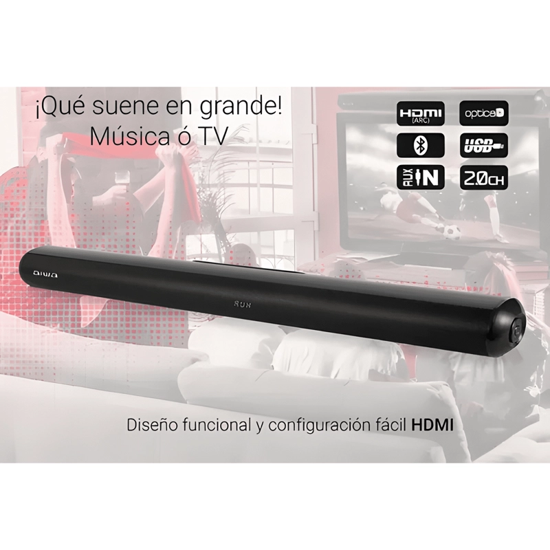 BARRA DE SONIDO SOUND BAR 2 0 BLUETOOTH 400 W NEGRO - 2