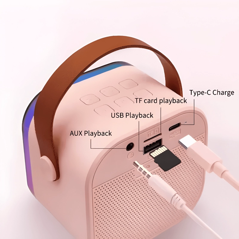 PARLANTE BLUETOOTH CON MICROFONO INALAMBRICO CON LUZ - 2