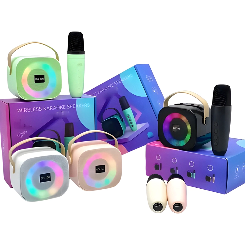 MINI ALTAVOZ KARAOKE BD108 BLUETOOTH LUCES LED V5 3 BLANCO - 2