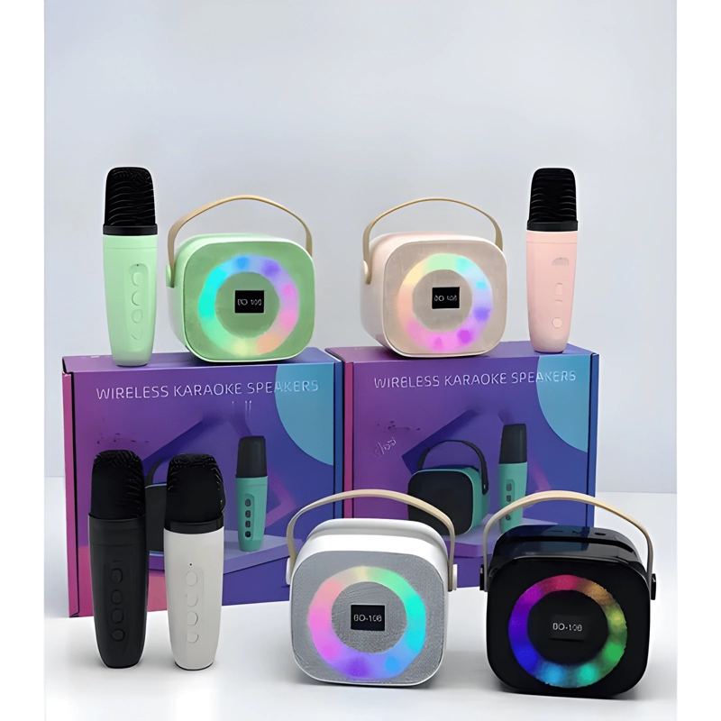MINI ALTAVOZ KARAOKE BD108 BLUETOOTH LUCES LED V5 3 BLANCO - 3