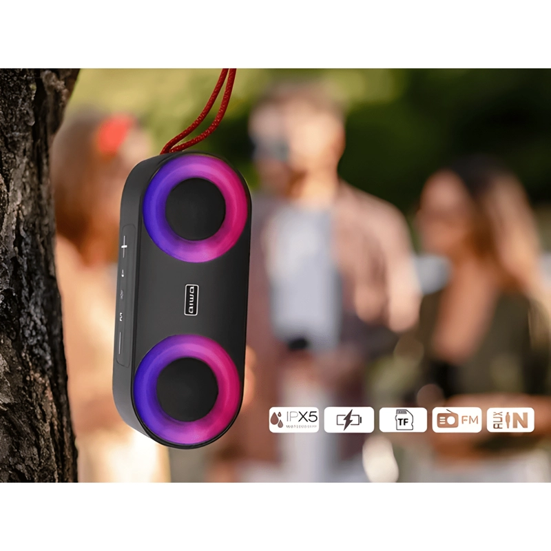 PARLANTE PORTATIL BLUETOOTH 20W IPX5 RADIO FM NEGRO - 3