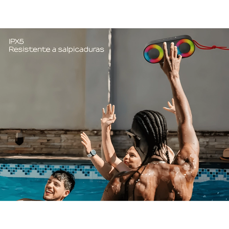 PARLANTE PORTATIL BLUETOOTH 20W IPX5 RADIO FM NEGRO - 4