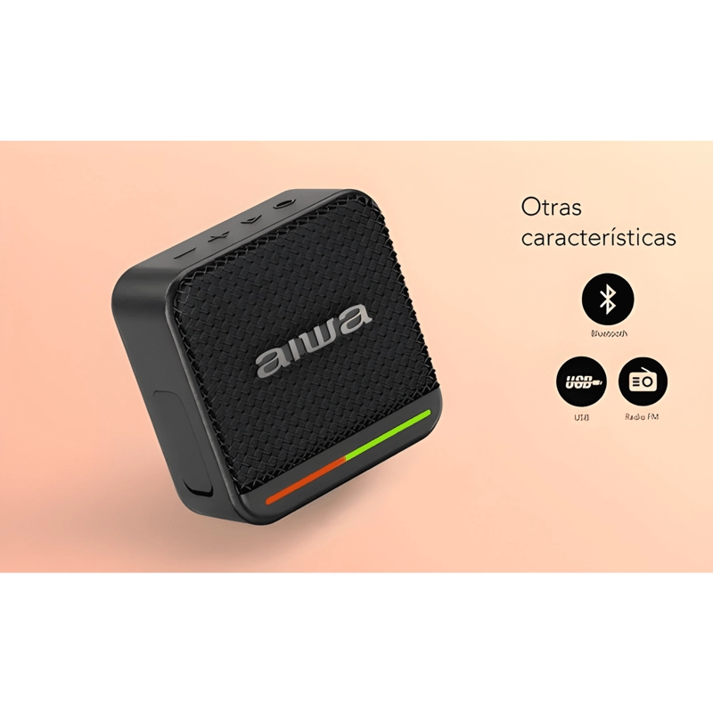 PARLANTE BLUETOOTH PORTATIL FUNCION TWS 7W RADIO FM NEGRO - 2