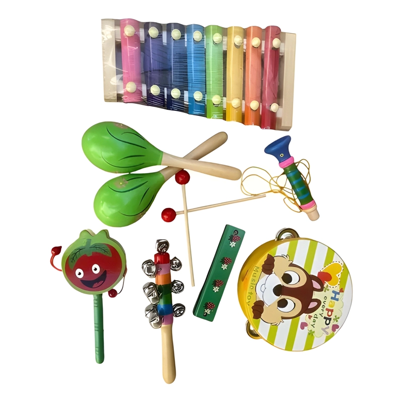 SET X8 INSTRUMENTOS MUSICALES MONTESSORI MADERA PARA NIÑOS - 2