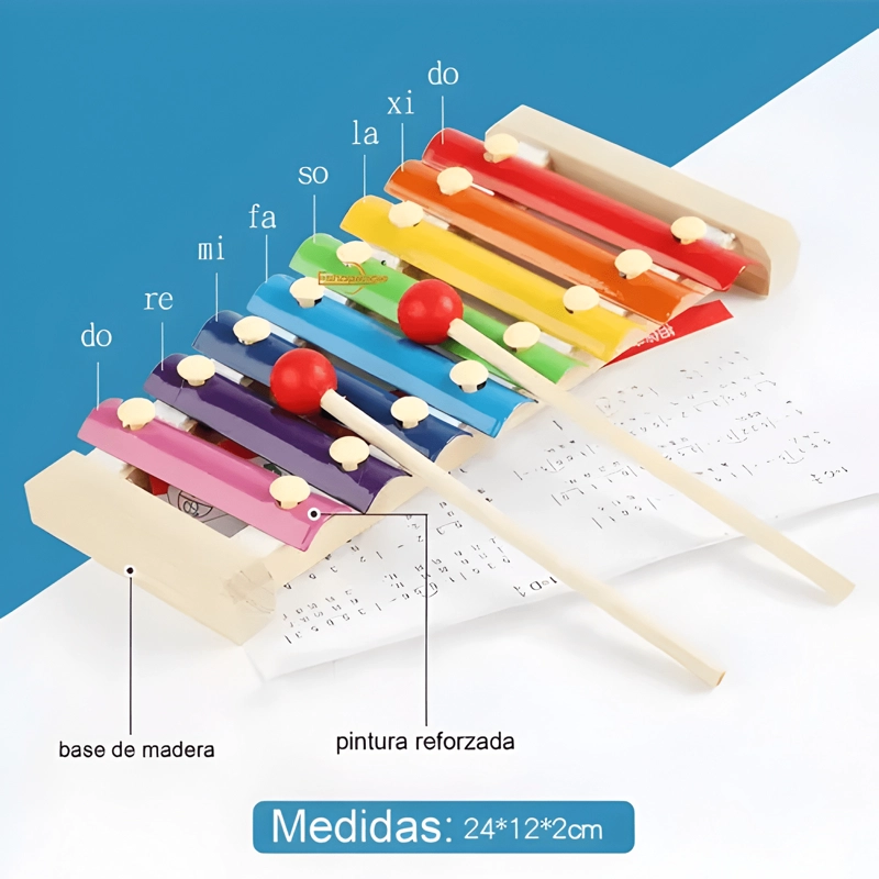 SET X8 INSTRUMENTOS MUSICALES MONTESSORI MADERA PARA NIÑOS - 4