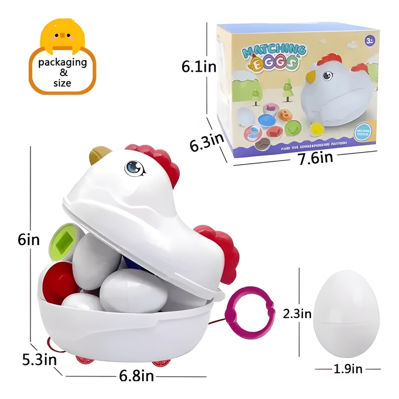 JUEGO DIDACTICO GALLINA HUEVOS DE ENCAJE NIÑOS #1 - 2