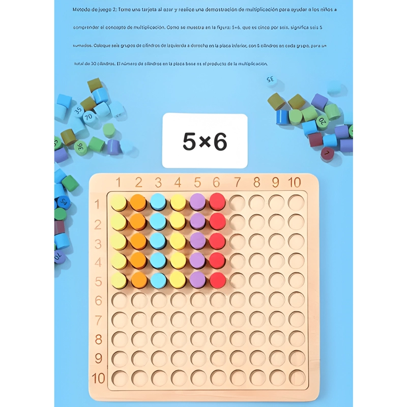 TABLERO DIDACTICO TABLA DE MULTIPLICAR JUEGO MONTESSORI #12 - 4