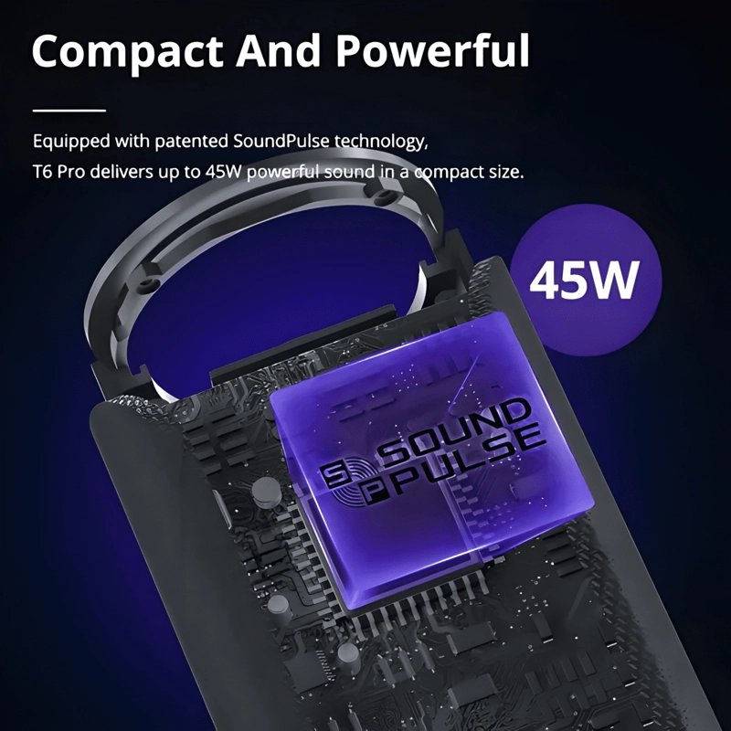 BOCINA BLUETOOTH 5 0 CON 45 WATTS, IPX6 TWS NEGRO - 4