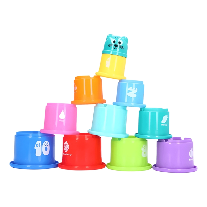 JUEGO DE APRENDIZAJE EDUCATIVO VASOS DE APILAR MULTICOLOR #1 - 1