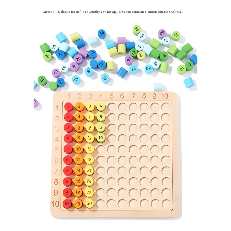 TABLERO DIDACTICO TABLA DE MULTIPLICAR JUEGO MONTESSORI #17 - 4
