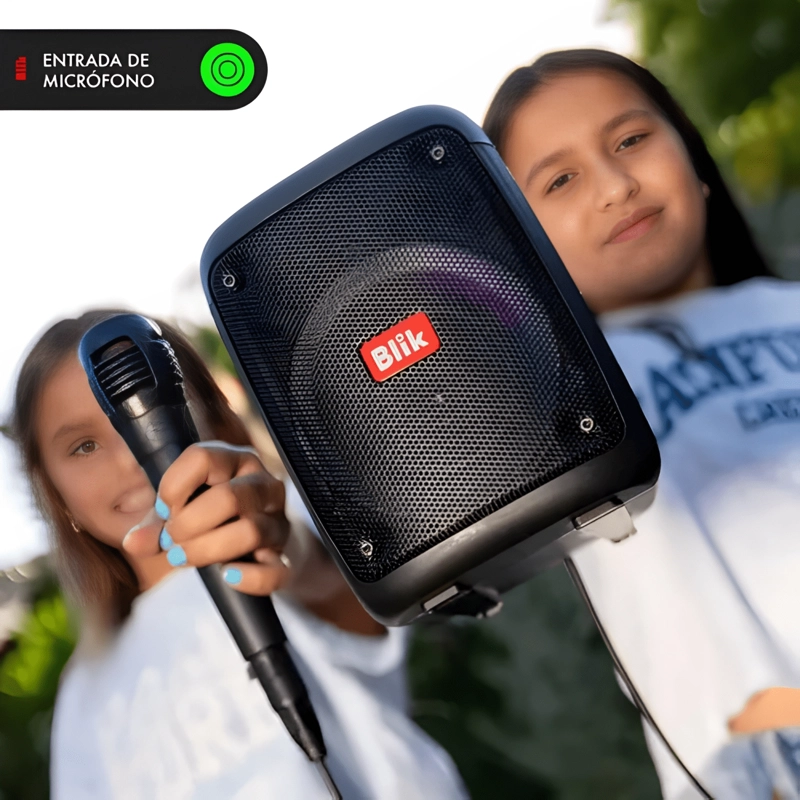 PARLANTE KARAOKE VOICE BLUETOOTH CON MICROFONO NEGRO - 4